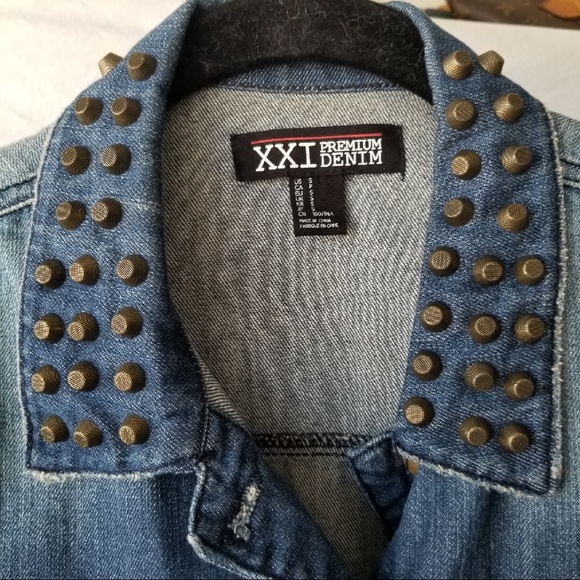 Vintage | forever 21 | denim vest | studded | S - Picture 3 of 6